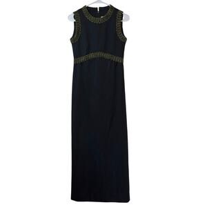 Vintage Leslie Fay Knits Maxi Dress Size 10 Union Made Elegant Evening Cocktail